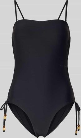 Marc O'Polo Badeanzug mit Label-Schriftzug Modell ABSTRACT FLORAL in Black, Gr&ouml;&szlig;e XL