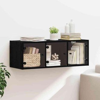 vidaXL vidaXL Armadietto a muro Rovere Nero 102 x 37 x 35 cm