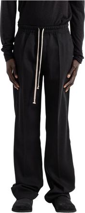 Rick Owens Wide Trousers, male, Black, Size: S Dietrich Drawstring Trousers