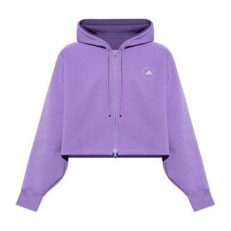 adidas Adidas by Stella McCartney, Long Sleeve Training Tops, female, Purple, Size: XS Logo Sweatshirt
