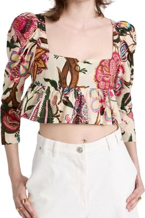 Alix of Bohemia Lila Canary Peplum Top In Paradise Print