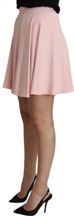 Dolce & Gabbana Pink Tuck Pleat Flare A-line Mini Womens Rayon