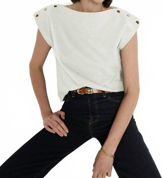 Nation Ltd Brooks Boatneck Top In Optic White