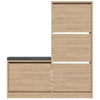Dmora Dmora - Scarpiera Alpherg, Mobile portascarpe, Armadio da ingresso multiuso, Mobiletto per calzature, 105x26 h119 cm, Quercia