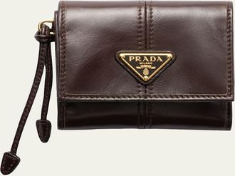 Prada Small Trifold Leather Wallet
