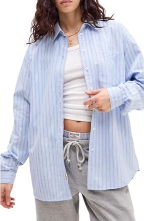BDG Stripe Poplin Shirt in Blue at Nordstrom Rack, Size X-Small