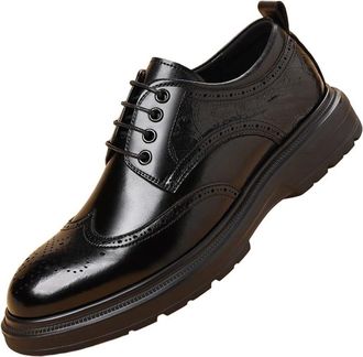 Generic Men Brogue Oxford Dress Shoes Genuine Leather Wingtip Design with Classic British Style Adding Trendy Elegant Look for Business Office Suit Wear or Fo