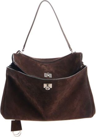Balenciaga Medium Rodeo Suede Shoulder Bag in Light Espresso at Nordstrom