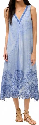 Johnny Was Quinlin Midi Dress Victorian Glass In Classic Denim