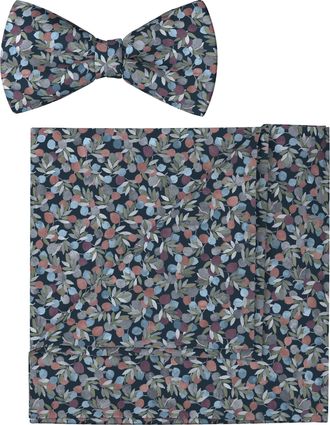 Olymp Fliege OLYMP, Herren, marine, Baumwolle, Fliegen Fliege, Set mit Einstecktuch