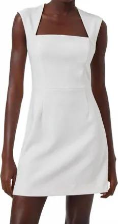 French Connection Whisper Ruth Square Neck Dress In White