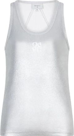 Dante6 Metallic Logo Tanktop Zora Zilver - Dames - Tops zonder mouwen - Grijs - XS - Katoen - Tops