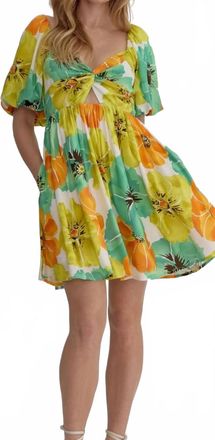 Entro Miami Mini Dress In Green Multi