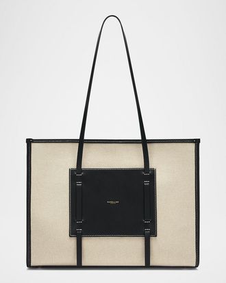 DeMellier The Capri Canvas and Leather Box Tote Bag