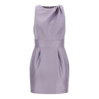 Elisabetta Franchi Short Dresses, female, Purple, Size: S Duchesse Mini Dress