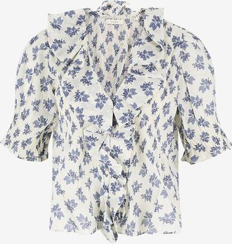 D&ocirc;en Bluse aus Voile mit Puff&auml;rmeln Henri