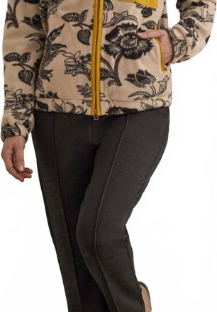 Tribal Floral Fleece Jacket In Oyster
