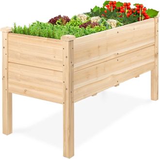 Best Choice Products 48 x 24 x 30 Raised Garden Bed, Extra Deep 16 Depth, Elevated Wood Planter Stand