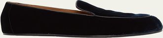 Tom Ford Mens Leo Velvet Apron-Toe Slippers