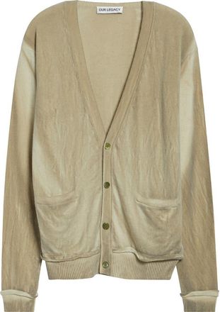 Our Legacy Parallel Merino Wool Cardigan in Moss Spray Dye Cherub Wool at Nordstrom, Size 42 Us