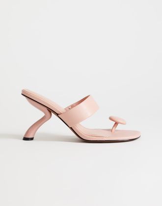 Topshop Natalie - Sandali infradito con tacco medio squadrato rosa