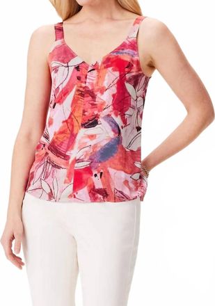 Nic+Zoe Sloane Scribble Bouquet Crepe Cami In Multi