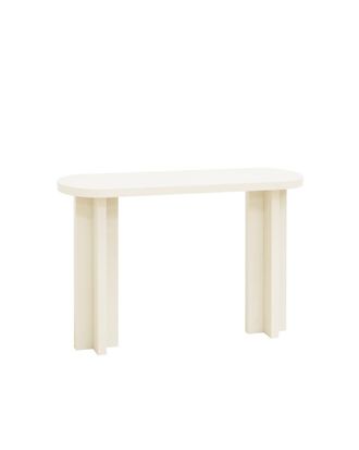 Deco Wood Consola de microcemento tono blanco roto 120x80cm