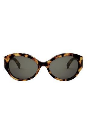 Celine Triomphe 62mm Oval Sunglasses in Blonde Havana /Smoke at Nordstrom