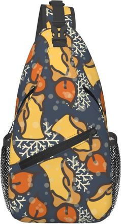 Generic Candle Snowflake Merry Christmas Sling Bag With Zipper Chest Bag Adjustable Chest Backpack For Casual Workout Women