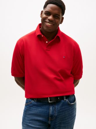 Tommy Hilfiger Big & Tall Poloshirt Plus 1985, Herren, Gr. 4XL, medium rot, Piqu&eacute;, Obermaterial: 96% Baumwolle, 4% Elasthan, TOMMY HILFIGER BIG & TALL, regular fit, Shirts Polo