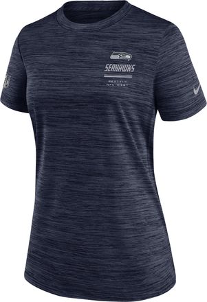 Nike Seattle Seahawks Sideline Velocity Nike Womens Dri-FIT NFL T-Shirt in Blue | 03EY41S78-7VD