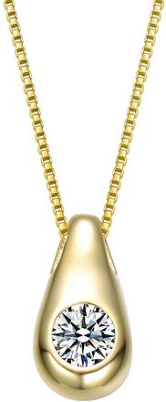 Rachel Glauber 14K Plated Cz Drop Necklace