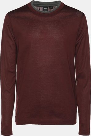 HUGO BOSS Boss By Hugo Boss Burgundy Knit Slim Fit Sweater