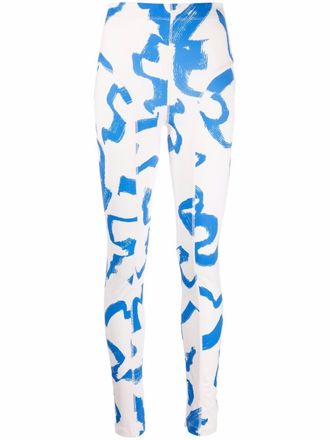 Remain paint-splatter leggings - White