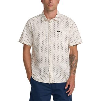 Rvca Breezy Floral Short Sleeve Button-Up Shirt in Ceramic at Nordstrom, Size Xx-Large