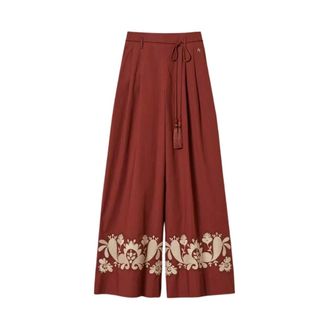 Twinset Wide Trousers, female, Brown, Size: S Actitude Palazzo Trousers