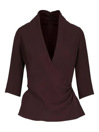 Peter Cohen V-neck tie-detail blouse - Brown