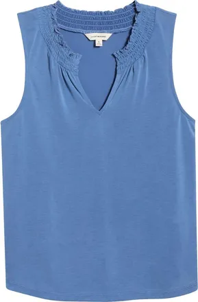 Lucky Brand Sandwash Smock Detail Knit Top in True Navy at Nordstrom, Size X-Large