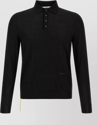 Fendi virgin wool long-sleeve polo sweater