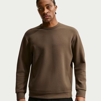 Nike Mens 24.7 ImpossiblySoft Dri-FIT Crew in Brown | HQ6964-212