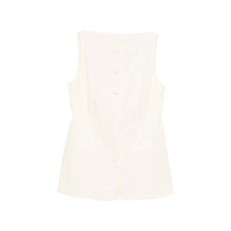 Mark Kenly Domino Tan Buttoned Waistcoat