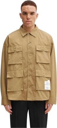 Neighborhood Utility Shirt LS - Heren - Casual Overhemden - Beige - XL - Katoen - Overhemden