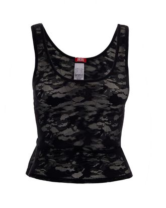 Diesel Black Camo Scoop Neck Top