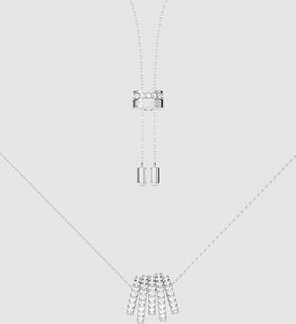 APM Monaco Collier Ajustable Croisette 5 Anneaux Argent