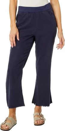 Xcvi Womens XCVI Lorilei Pants Navy Stretch Elastic Waist Flared Cropped RED1040