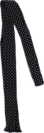 Saint Laurent Saint Laurent, smalle zwarte zijden sjaal met stippen