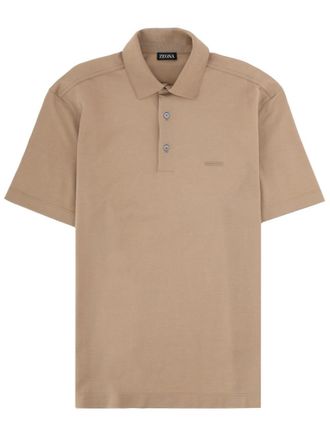 Ermenegildo Zegna Beige Shirt Collar Polo