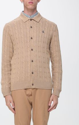 Polo Ralph Lauren Cardigan in Wool and Cashmere with Embroidered Pony Logo