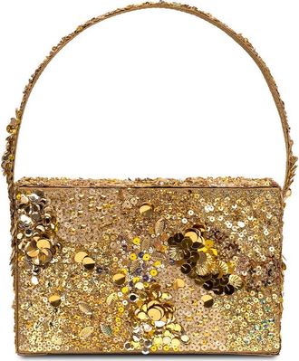 Simitri Sequin Box Clutch in Golden Ember at Nordstrom