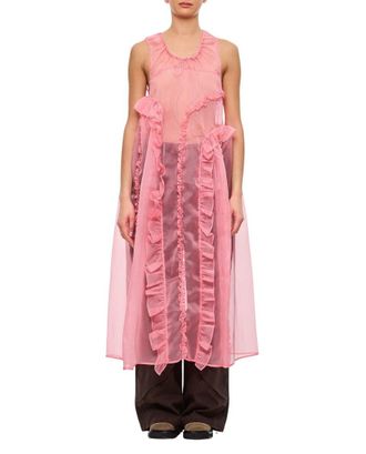 Cecilie Bahnsen Opal Ruffle Silk Satin Dress